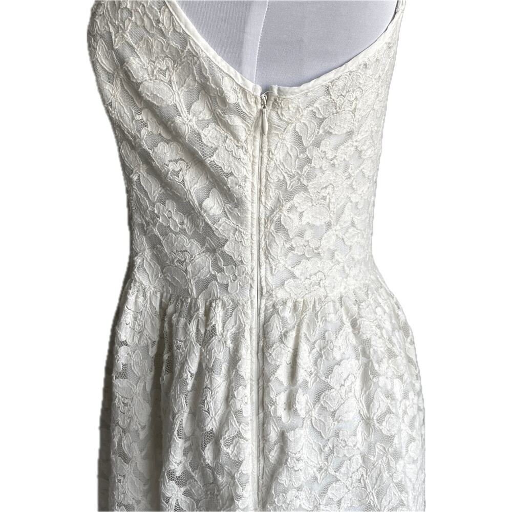 ABERCROMBIE & FITCH Ivory Lace Mini Dress Size L Y2K Babydoll Romantic Festival - Picture 5 of 10
